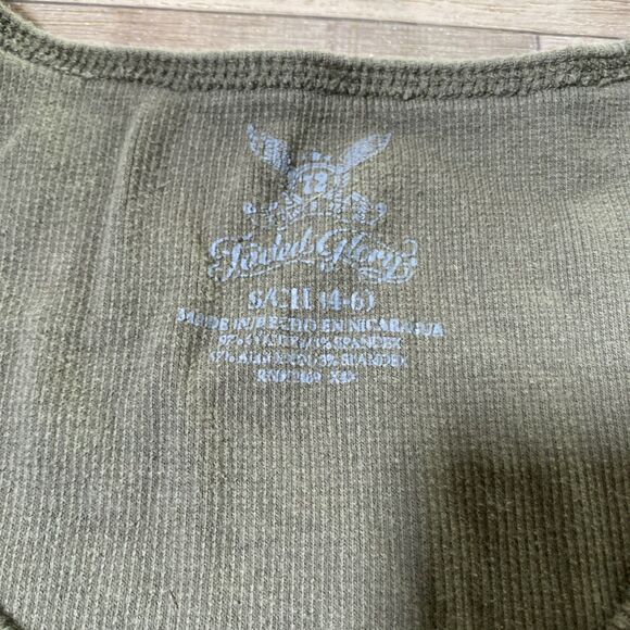 Army Green Faded Glory Y2K Ribbed Knit Tank Top Women's Size Small - Picture 3 of 8